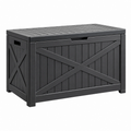 Arcón de almacenaje 120 x 60 x 63 cm de plástico negro para exterior con tapa