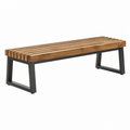 Banco de jardín 120 x 40 x 45 cm de madera y metal marrón negro estilo industrial