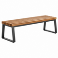 Banco de jardín 120 cm de madera y metal marrón negro estilo industrial