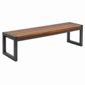 Banco de jardín 150 x 40 x 45 cm de madera marrón y metal negro - estilo industrial