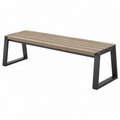 Banco 180 x 35 x 45 cm de madera y metal marrón y negro estilo industrial para exterior