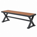 Banco de jardín 180 x 35 x 45 cm de madera y metal marrón negro estilo industrial