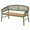 Banco de jardín 120 x 60 x 80 cm de metal y madera verde para exterior